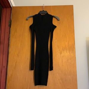 black sweater dress